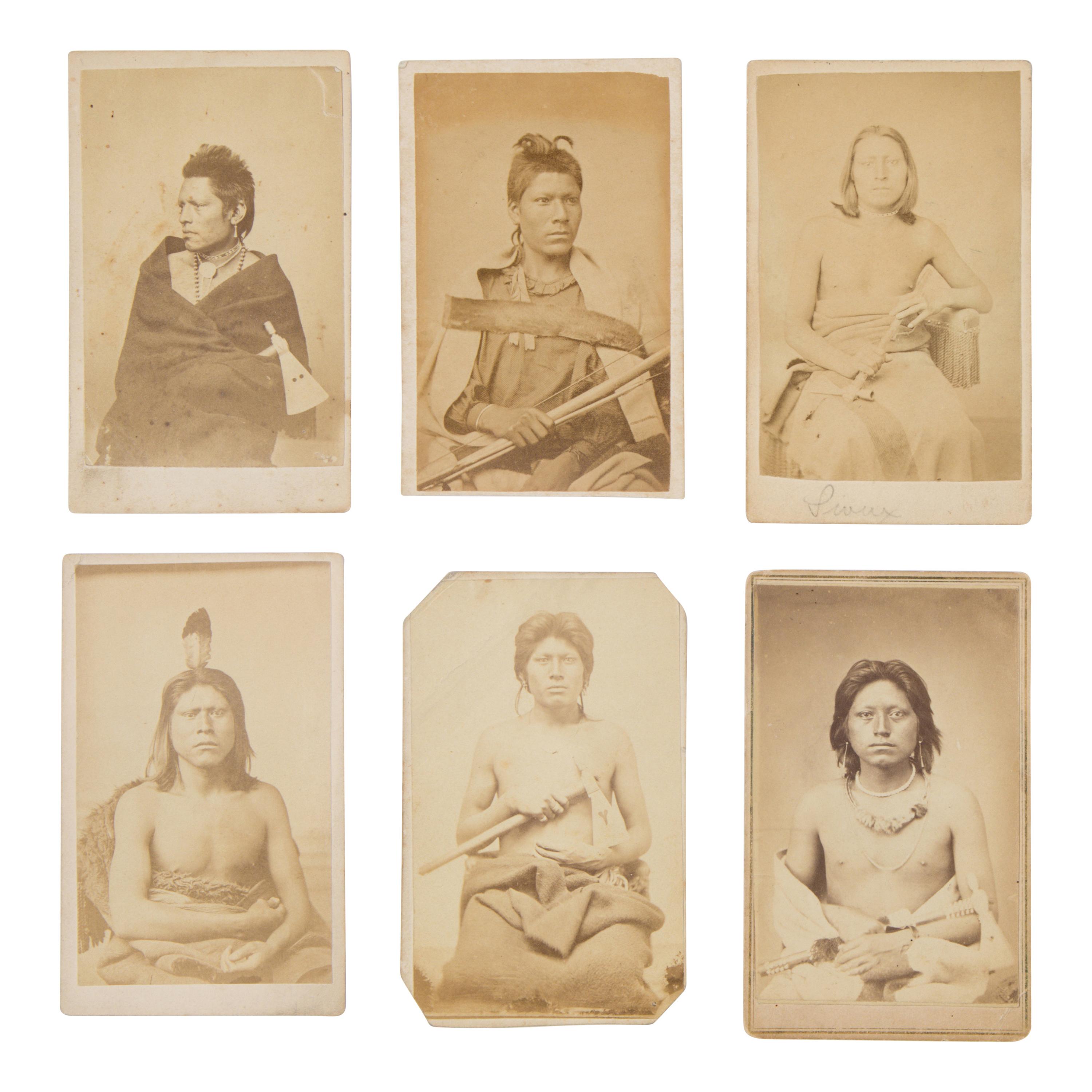 William Henry Jackson (American, 1843-1942) — Portraits of Pawnee Men, Including Long Dog