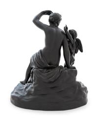 A Wedgwood Black Basalt Figural Group Depicting Cupid Disarmed