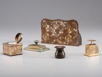 Four Grapevine Desk Articles, together with a paperweight