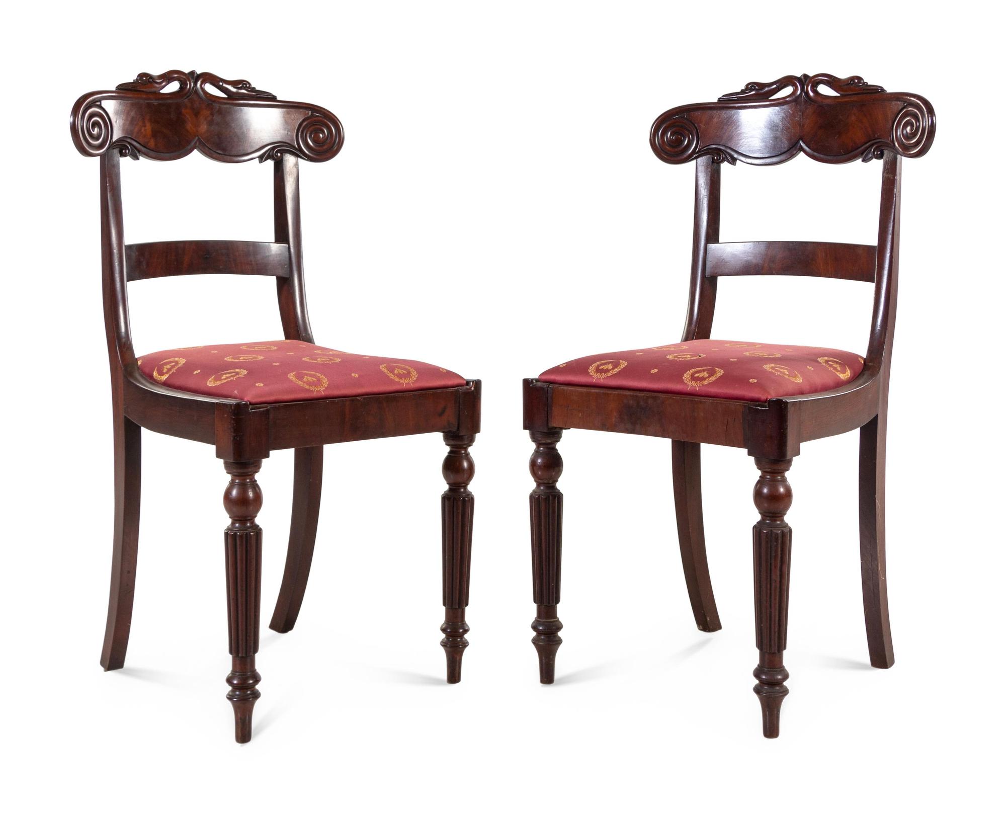 A Set of Six Regency Mahogany Dining Chairs