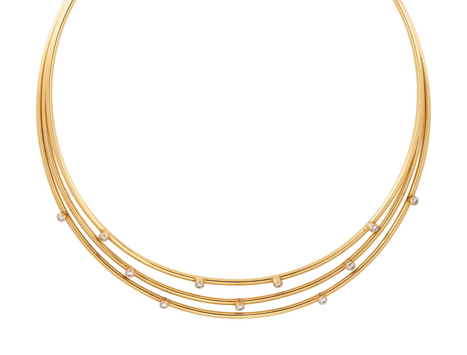 CRAIG DRAKE, YELLOW GOLD AND DIAMOND COLLAR NECKLACE