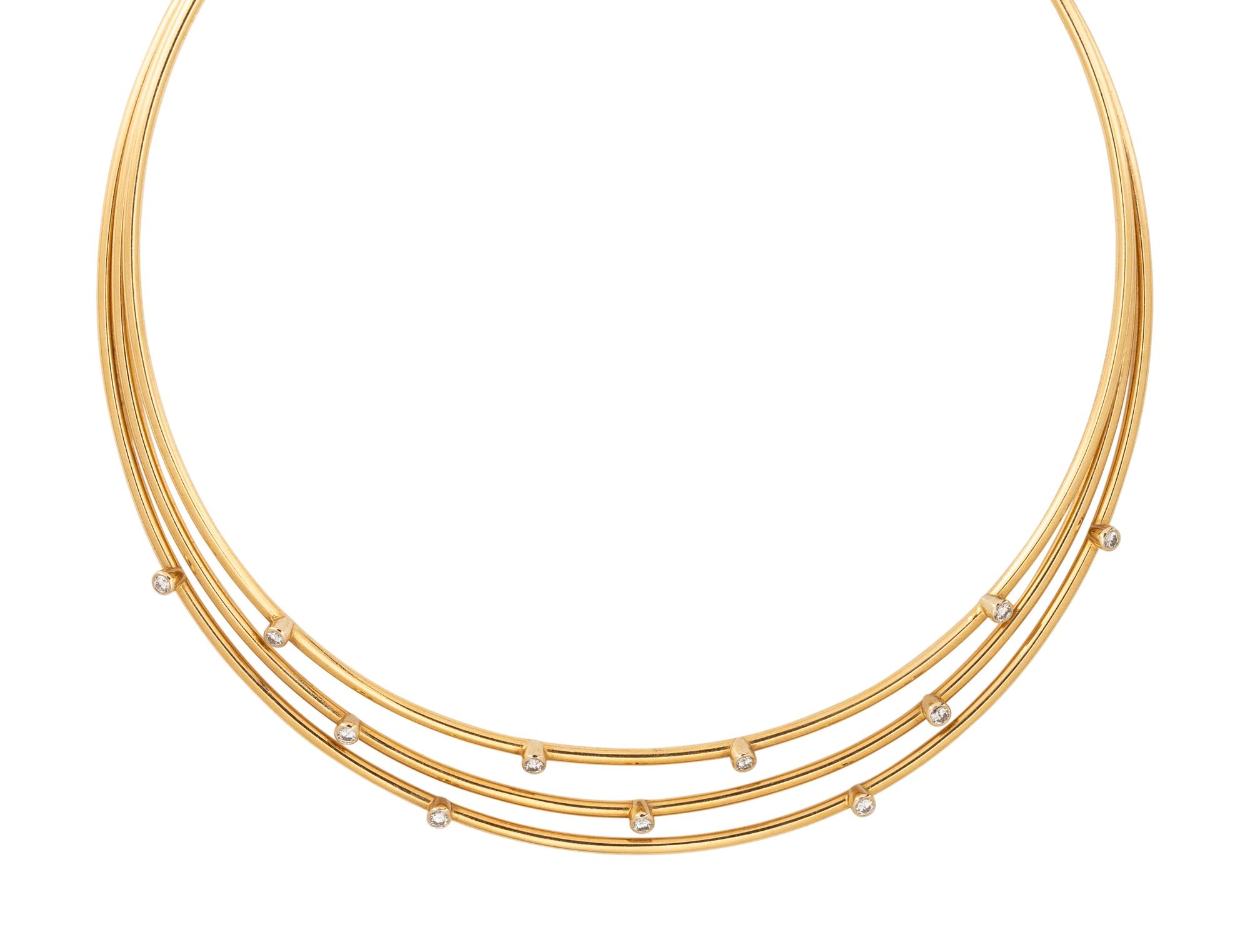 CRAIG DRAKE, YELLOW GOLD AND DIAMOND COLLAR NECKLACE
