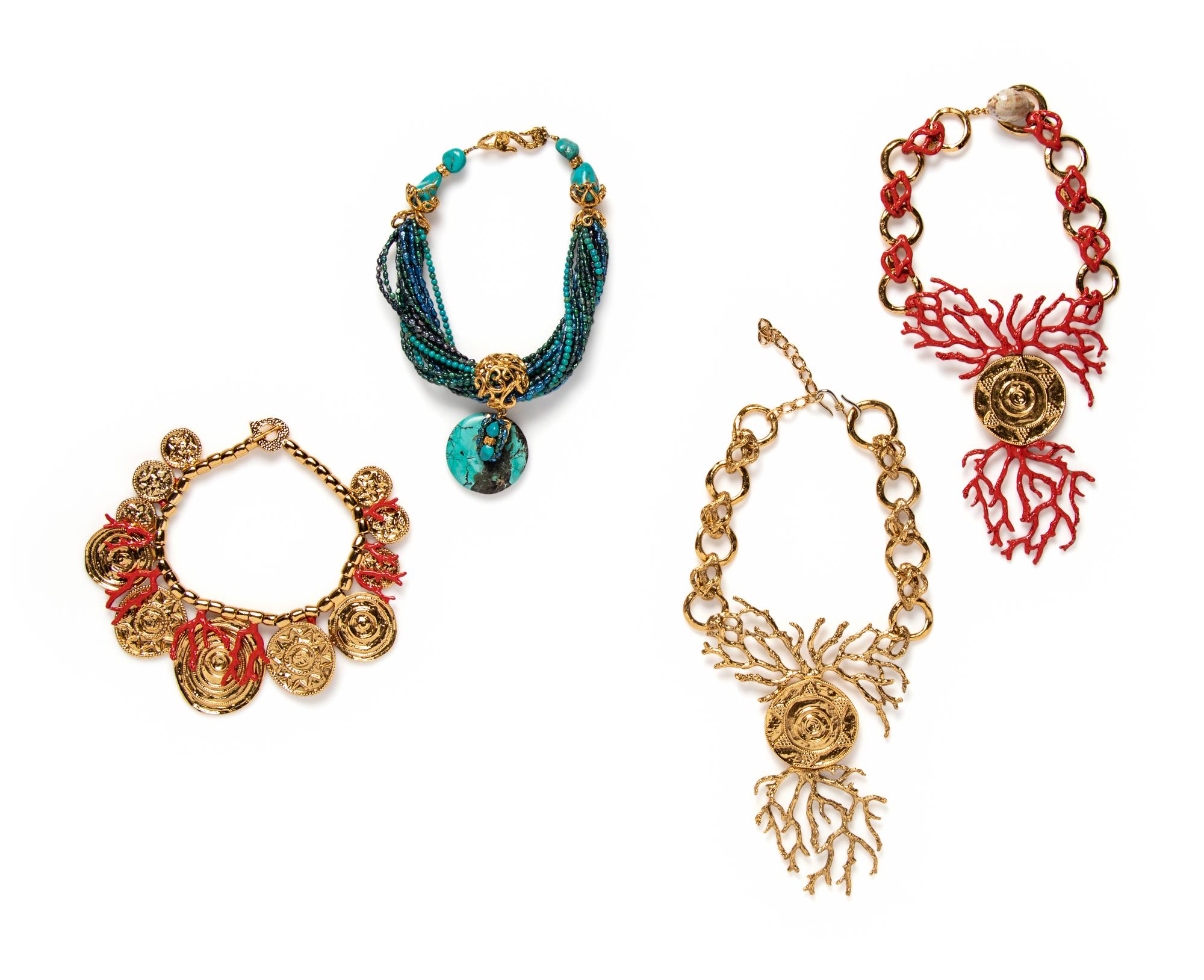 Four Yves Saint Laurent Rive Gauche Necklaces, 1980-90s