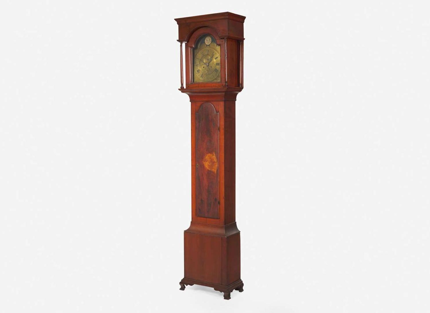 A Chippendale cherry tall case clock, works by John Fisher (German-American, 1736-1808), York Town, PA, late 18th century