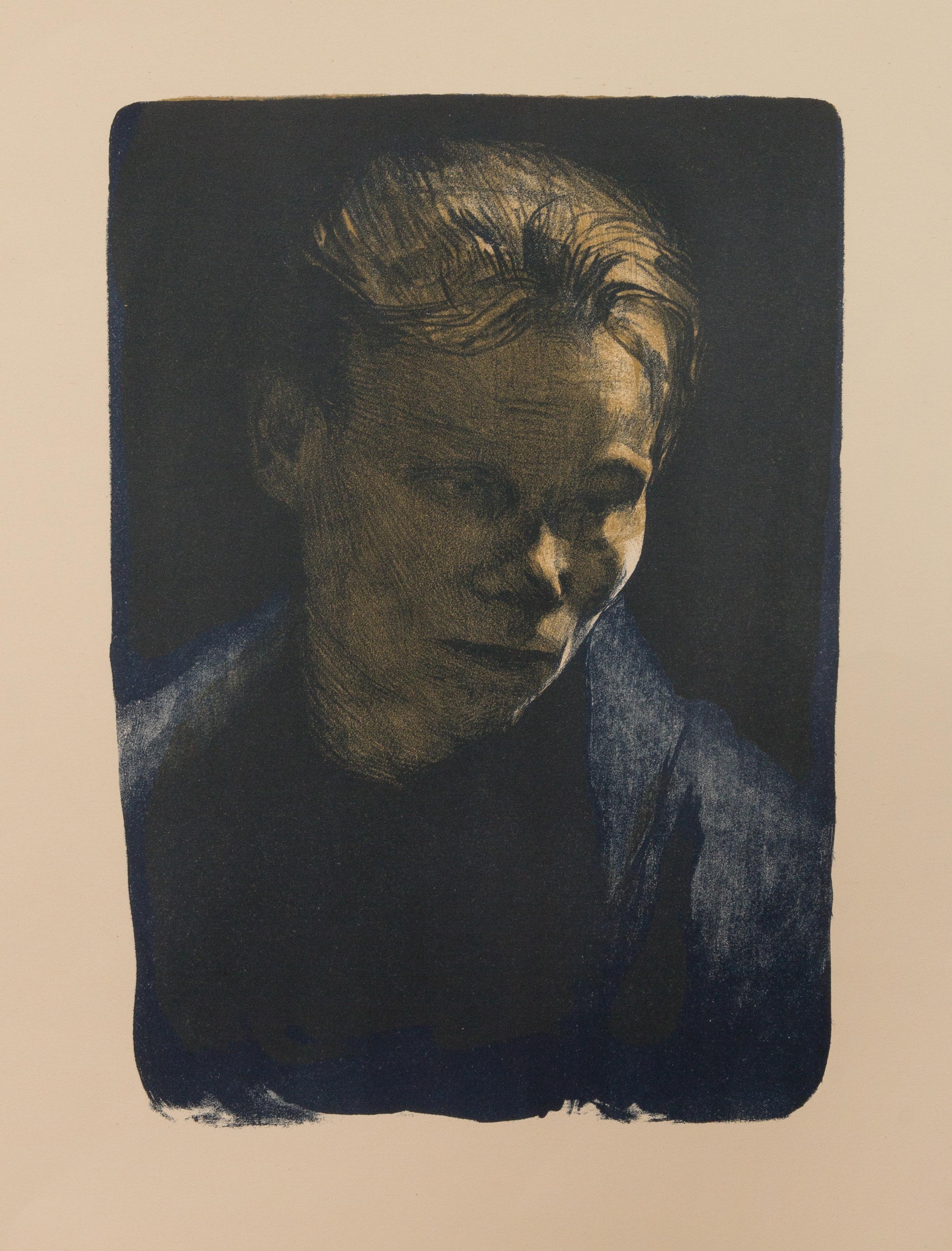Kathe Kollwitz, (German, 1867-1945), Brustbild einer Arbeiterfrau mit blaumen Tuch