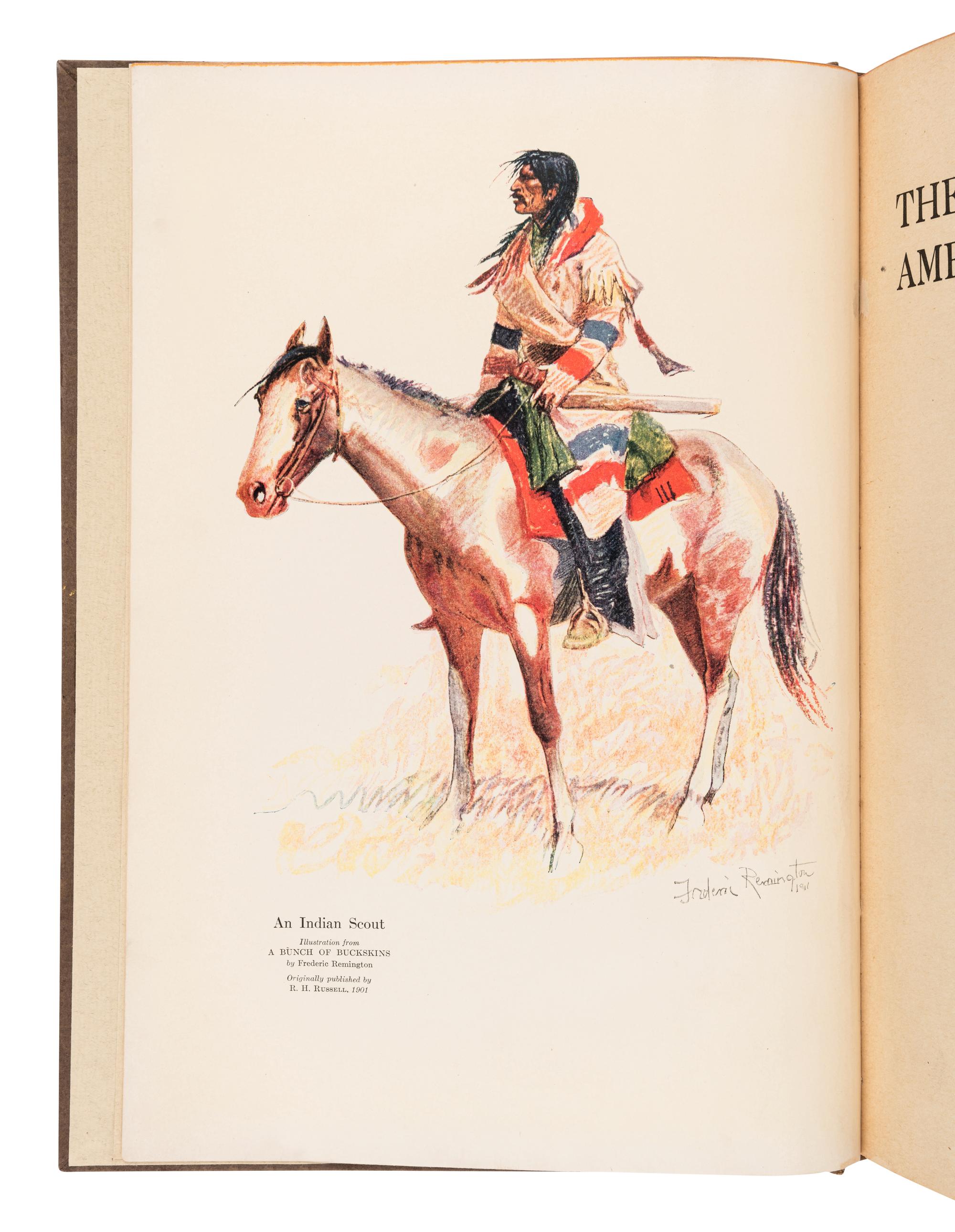 REMINGTON, Frederic (1861-1909), illustrator. -- GARLAND, Hamlin (1860-1940). The Book of the American Indian. New York and London: Harper & Brothers, 1923.