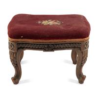 A Louis XVI Carved Walnut Tabouret