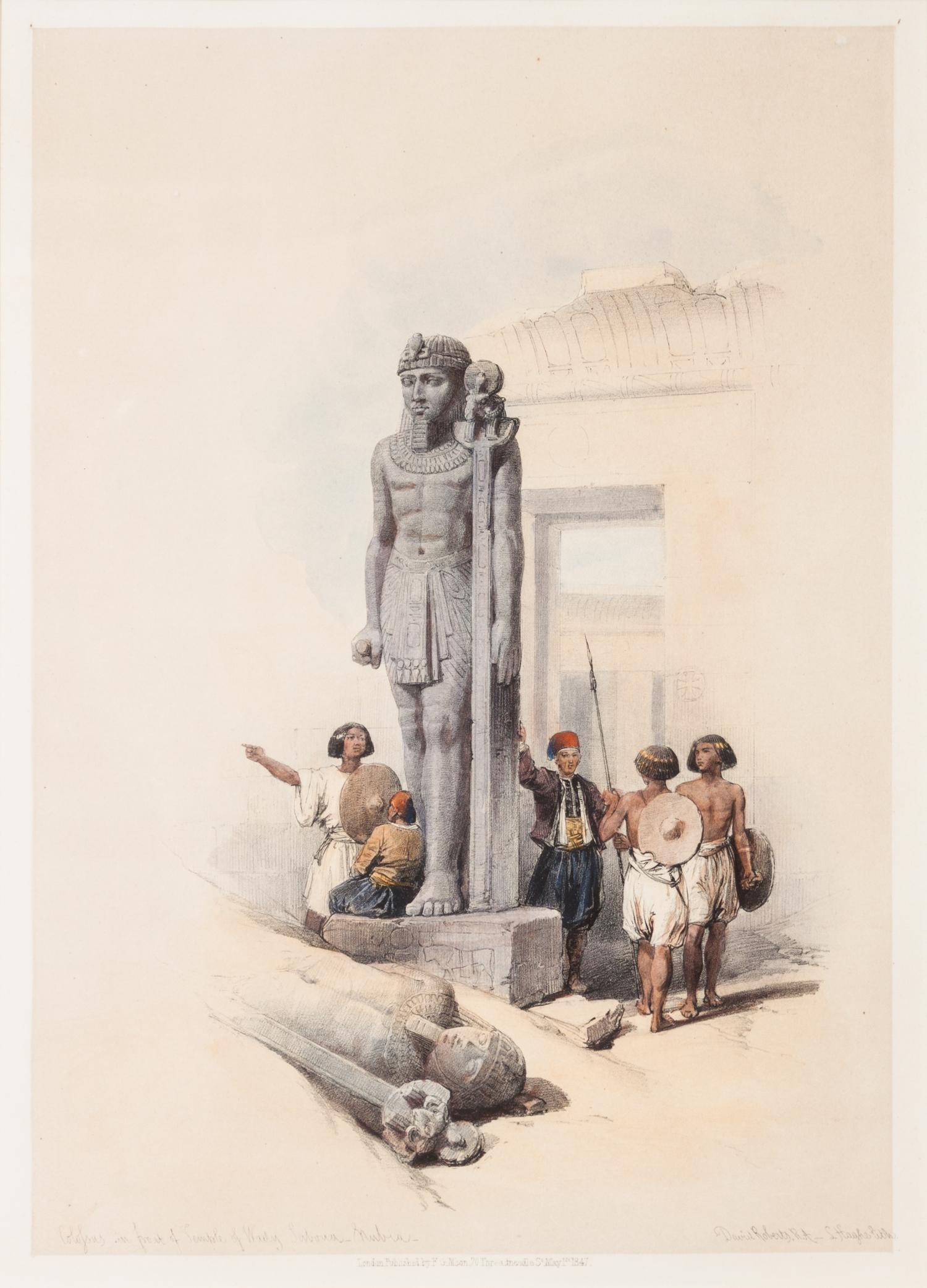 David Roberts, (British, 1796-1864), Views of Egypt published by FG Moon, comprising View from Under the Portico of the Temple of Dende