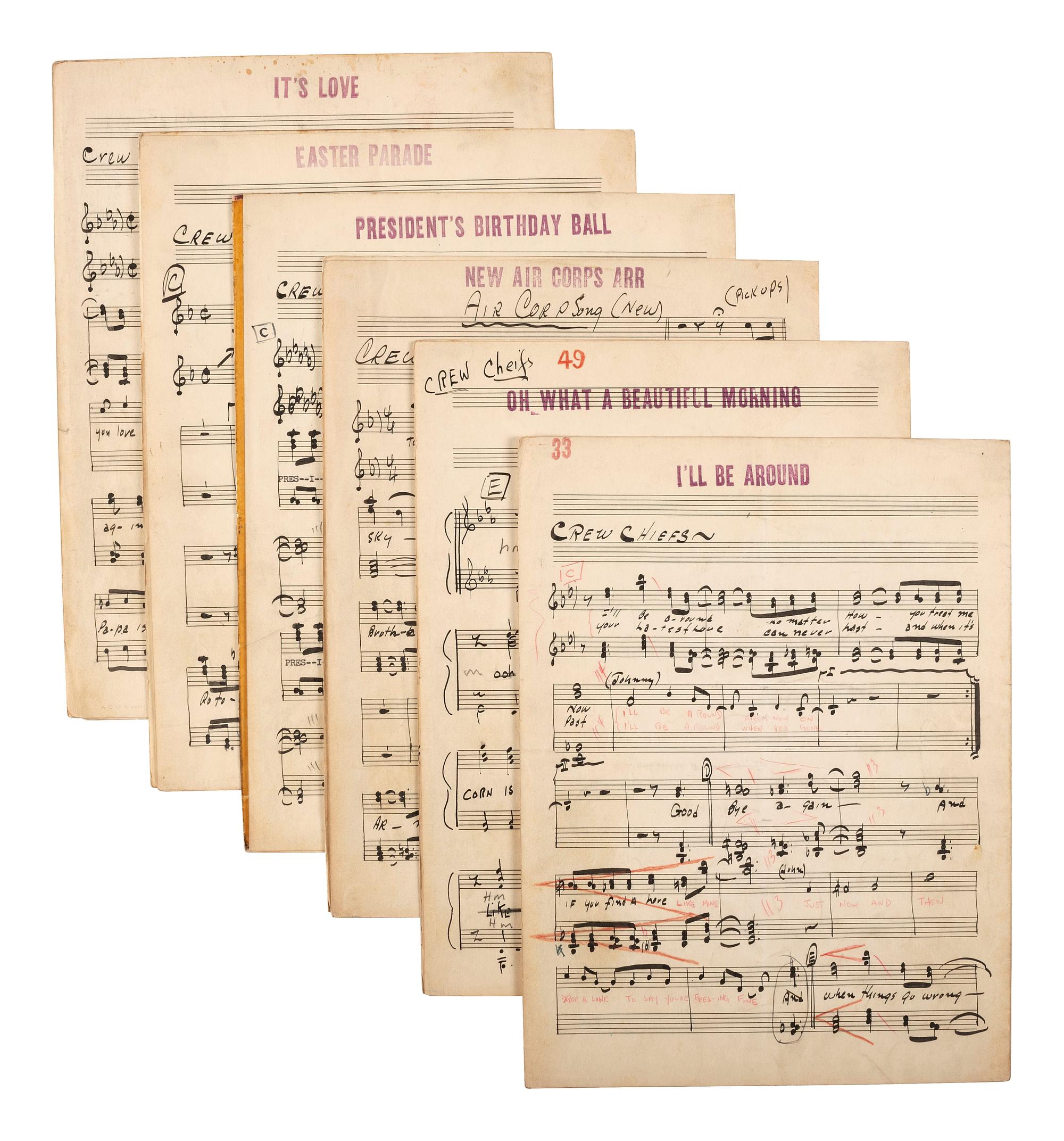 [WORLD WAR II] -- [MILLER, Glenn (1904-1944)]. World War II-era archive of manuscript scores and ephemera related to the Glenn Miller Army Air Force Band and associated musicians and orchestras.
