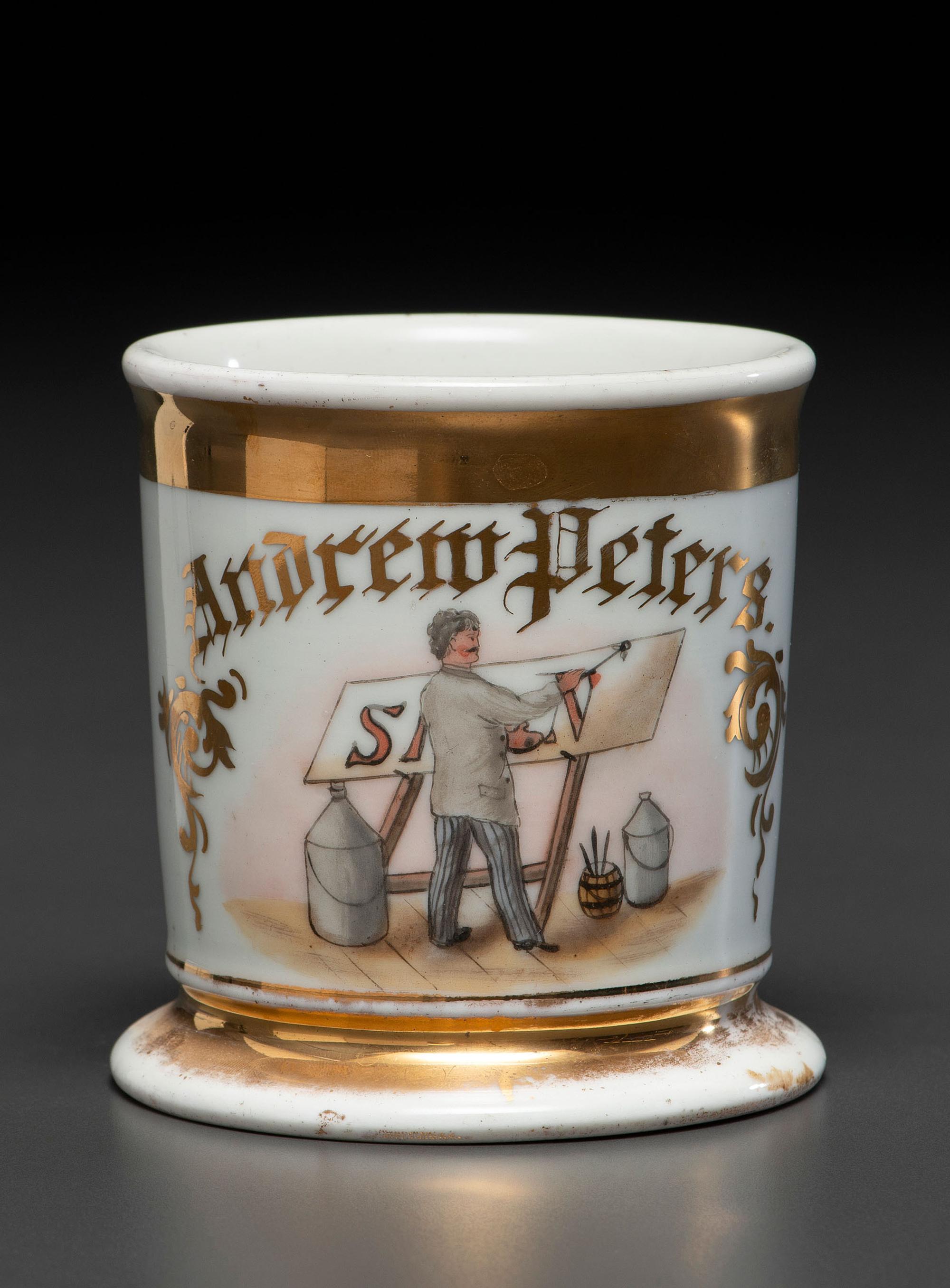 A Sign Painter's Porcelain Occupational Shaving Mug