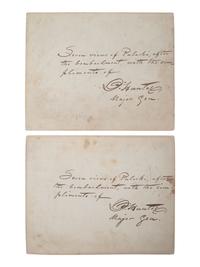 [CIVIL WAR]. HAAS, Philip, Lt., photographer. A group of 7 photographs of Fort Pulaski after the bombardment, inscribed and signed by Major General David Hunter.