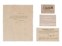 [EPHEMERA]. Washington Society ephemera associated with "Ensign Horace Stearns" of Boston, plus.