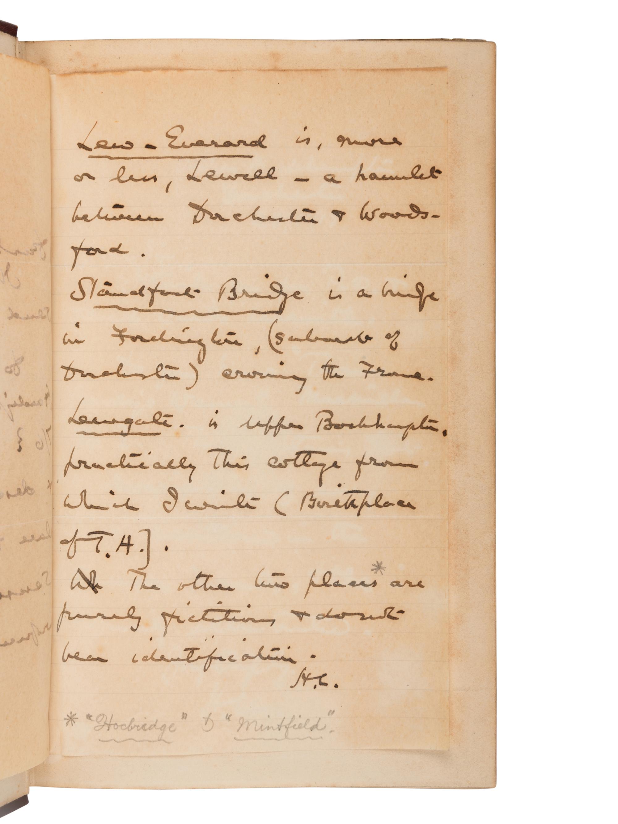 [HARDY, Thomas (1840-1928), association]. -- LEA, Hermann (1869-1952). A group of 5 works and other related material, comprising: