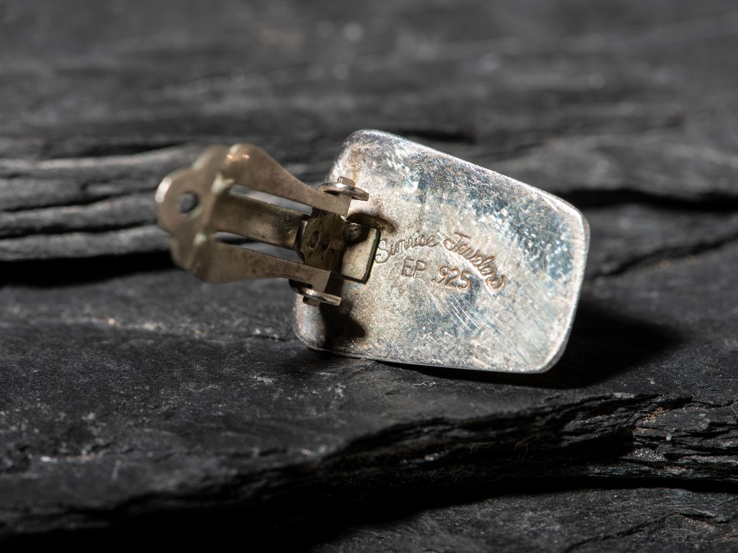Southwestern-style Silver Clip Earrings, PLUS