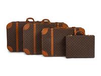 Three Louis Vuitton Soft-Sided Suitcases by French Company and One Briefcase, Late 20th Century