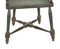 A Pair of Modern Steel and Painted Wood Windsor Style Armchairs — 20th Century