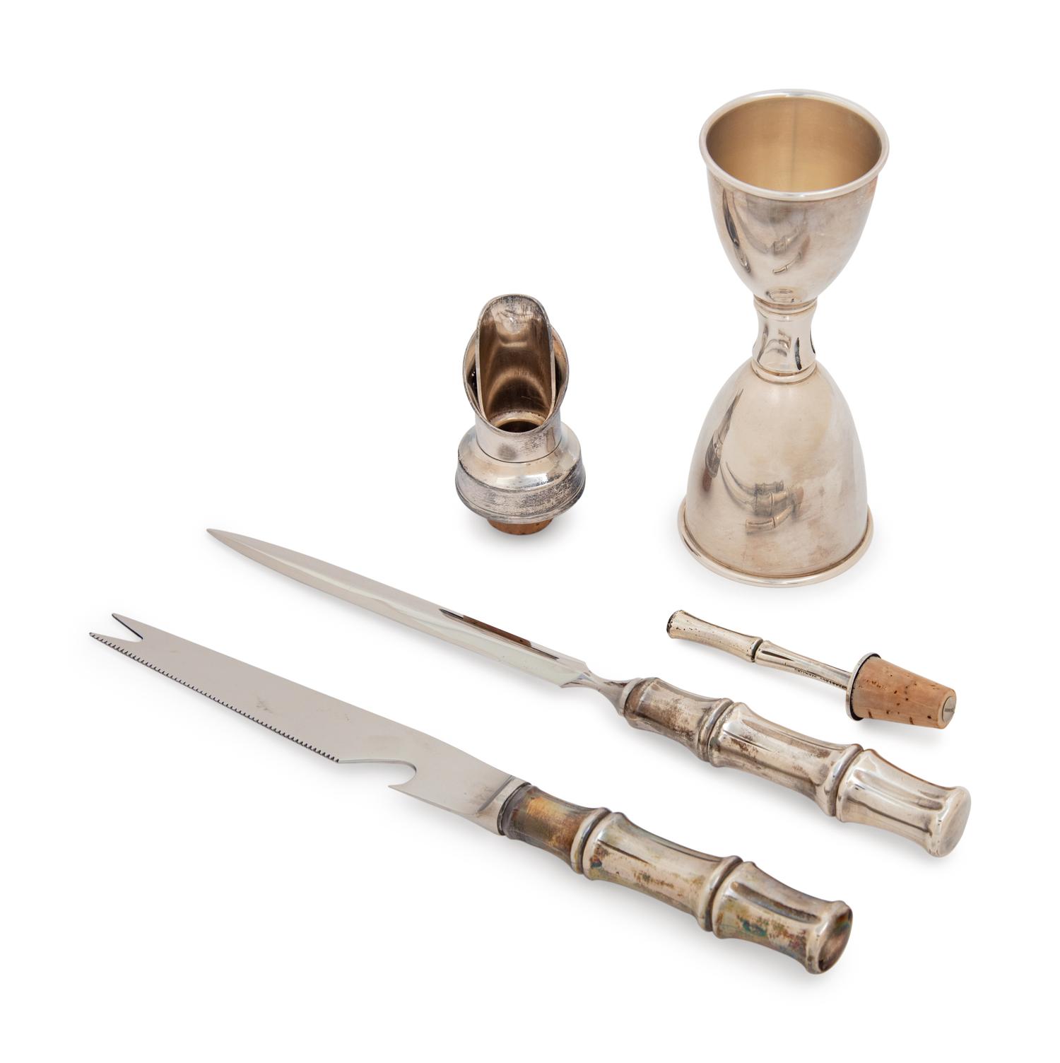 A Group of Four Tiffany & Co. Silver Bamboo Pattern Articles