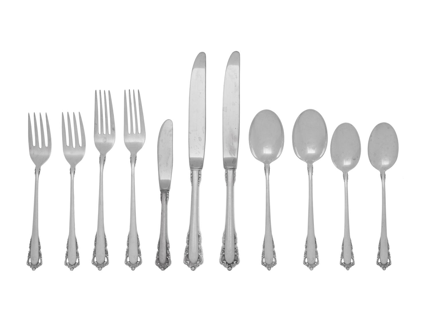 An American Silver Flatware Service