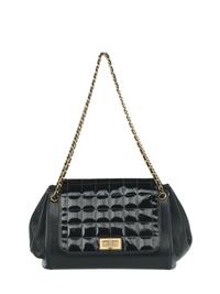 Chanel Chocolate Bar Accordion Bag in Black