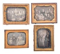 [EARLY PHOTOGRAPHY]. 10 quarter plate daguerreotype portraits of parents with children, including: