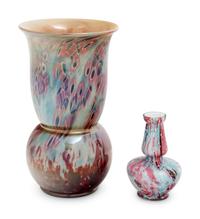 Two Czechoslovakian Glass Vases