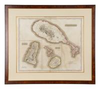 A Pair of Engraved Maps of West Indies Islands by Kirkwood and Son of Edinburgh — 19TH CENTURY