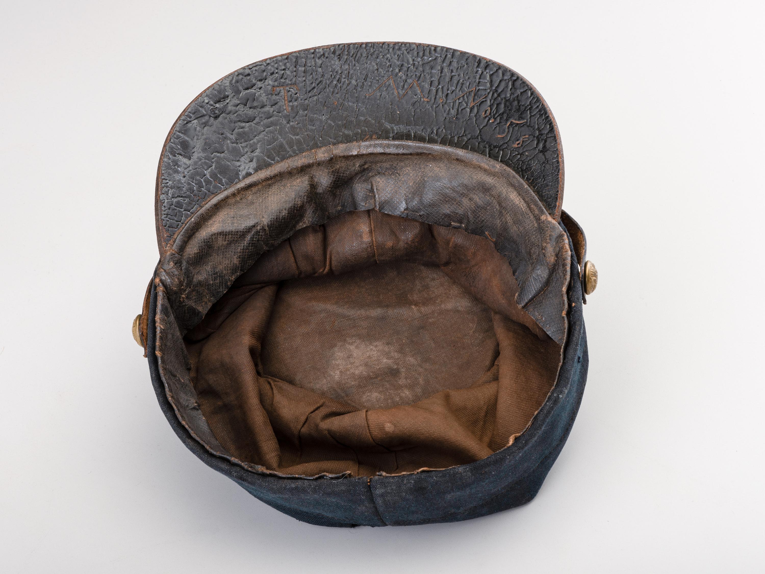 [CIVIL WAR]. 52nd Massachusetts Volunteers forage cap and tinware.