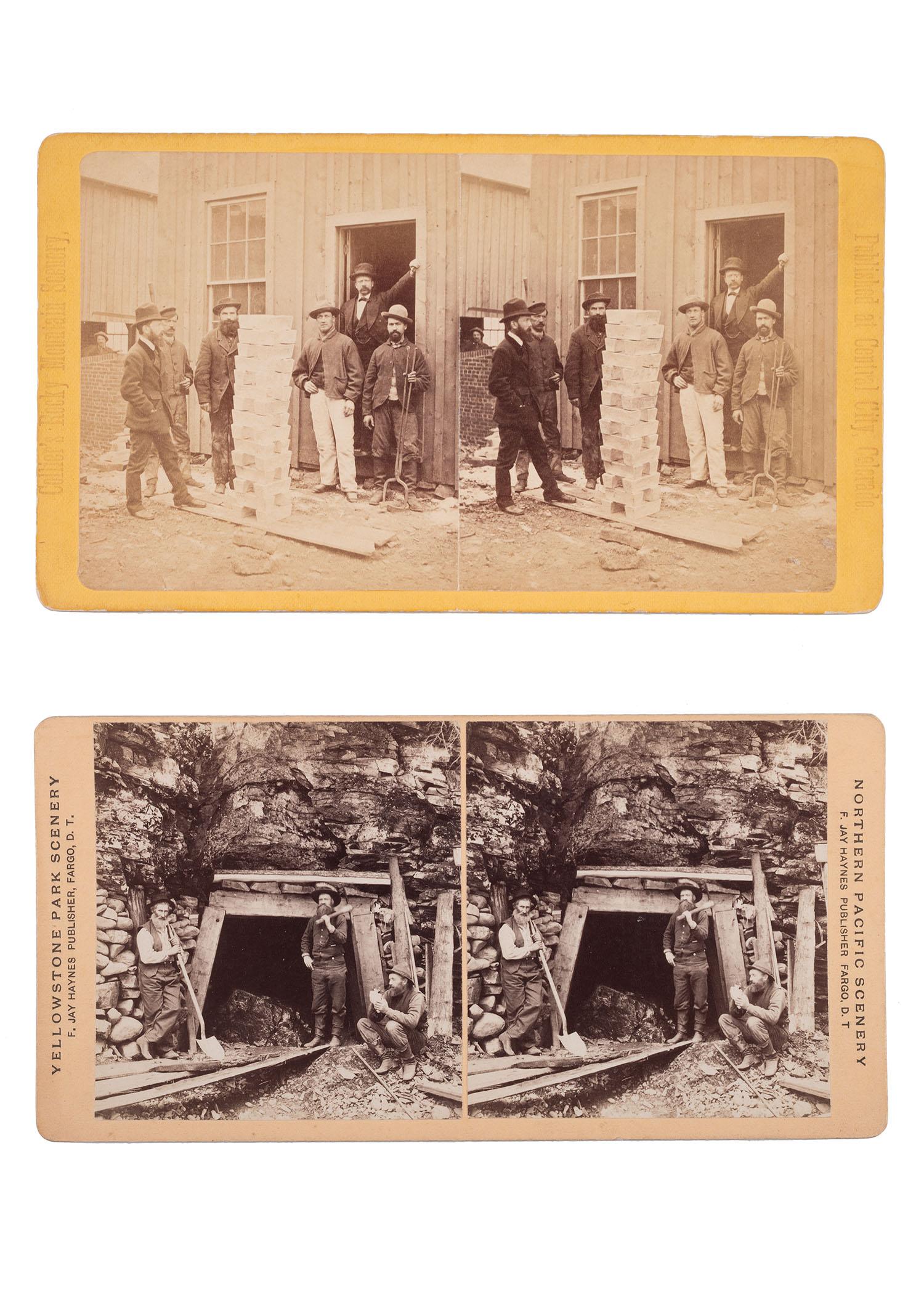 [MINING]. 2 stereoviews with mining content by HAYNES and COLLIER.