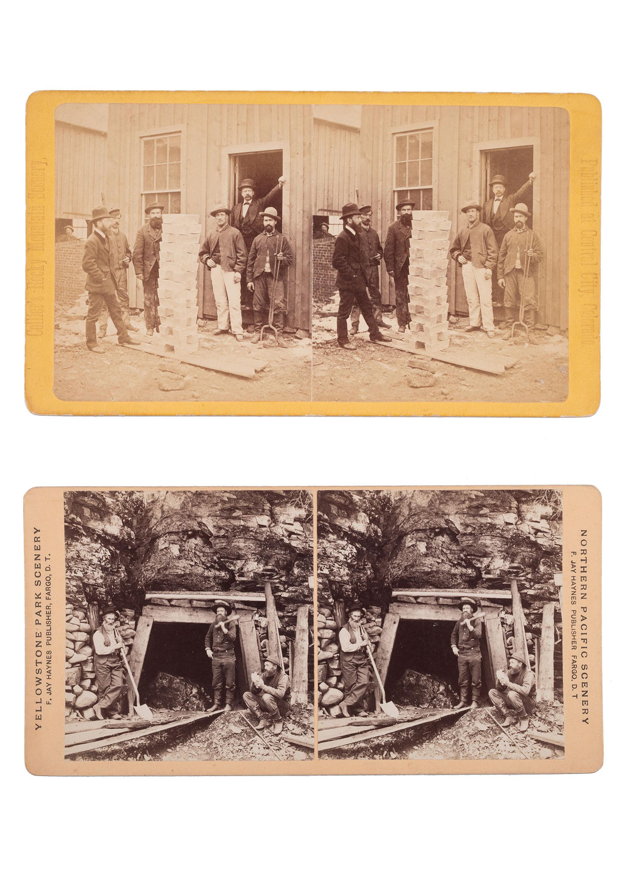 [MINING]. 2 stereoviews with mining content by HAYNES and COLLIER.