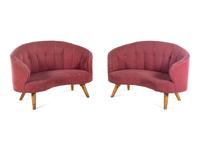 A Pair of Button-Tufted Settees