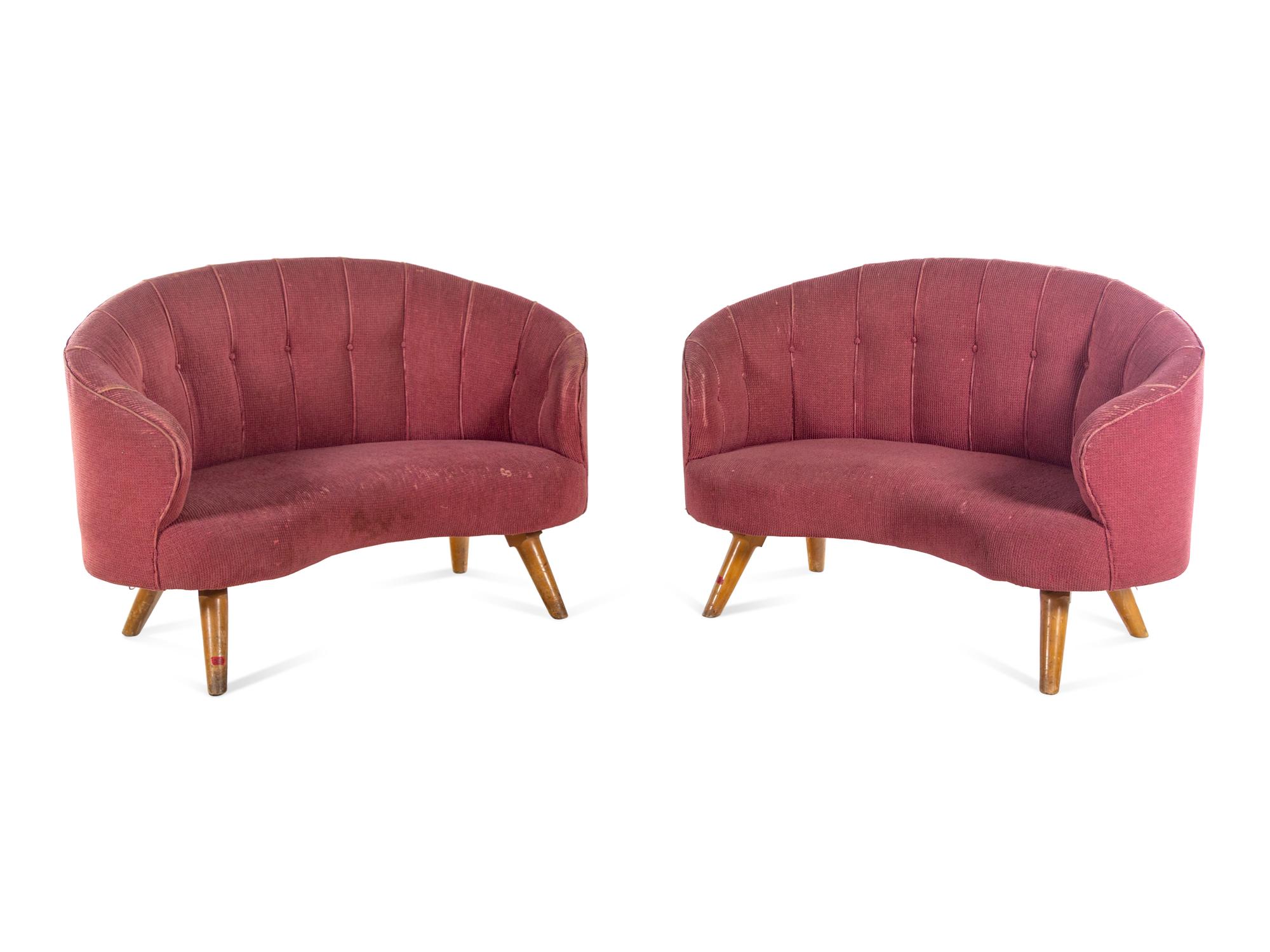A Pair of Button-Tufted Settees