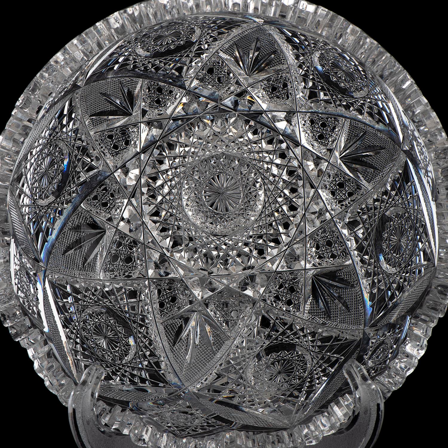 A J. Hoare Brilliant Cut Glass Berry Bowl
