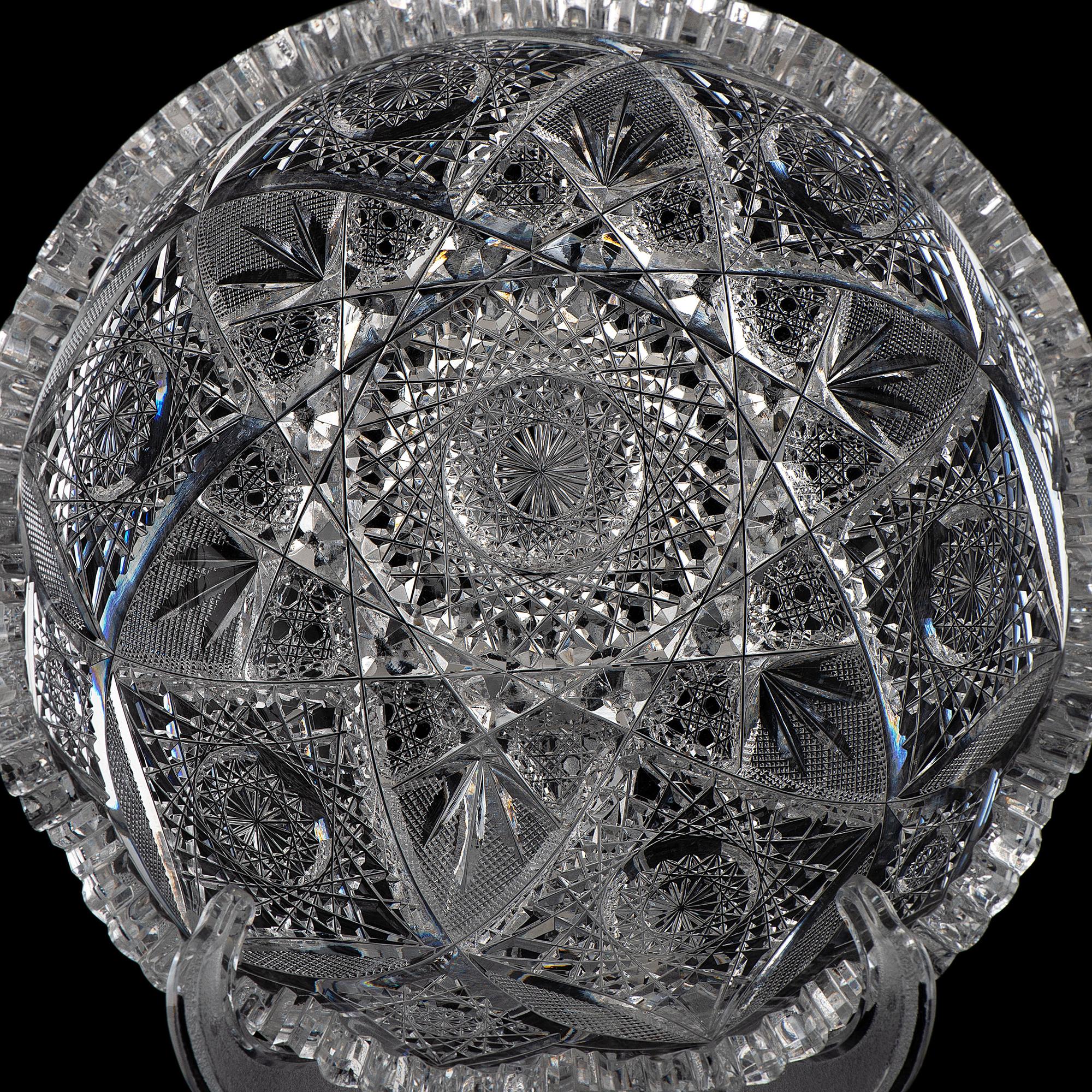 A J. Hoare Brilliant Cut Glass Berry Bowl