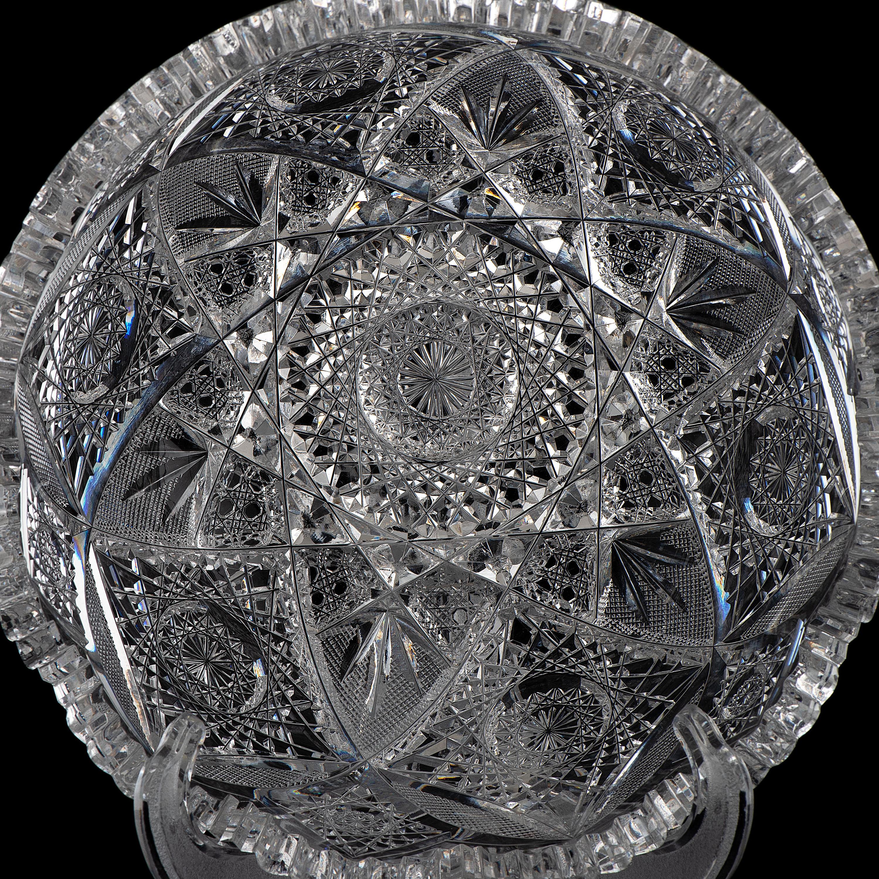A J. Hoare Brilliant Cut Glass Berry Bowl