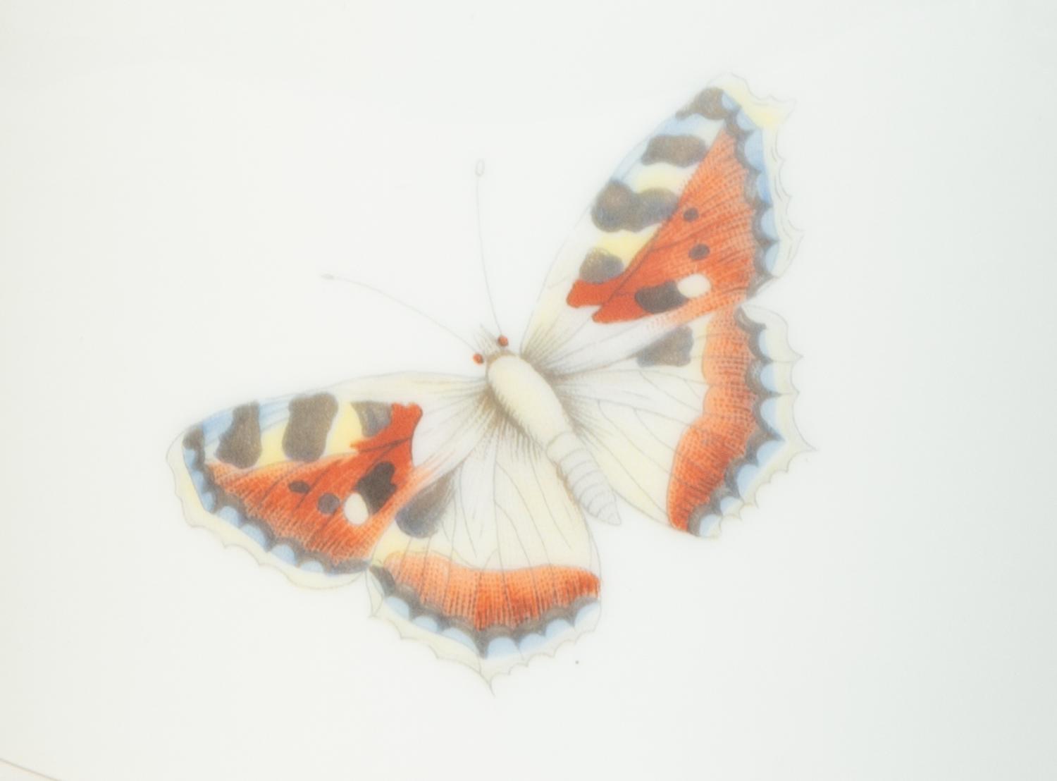 A Limoges Porcelain Butterfly-Painted Dessert Service — 20th Century
