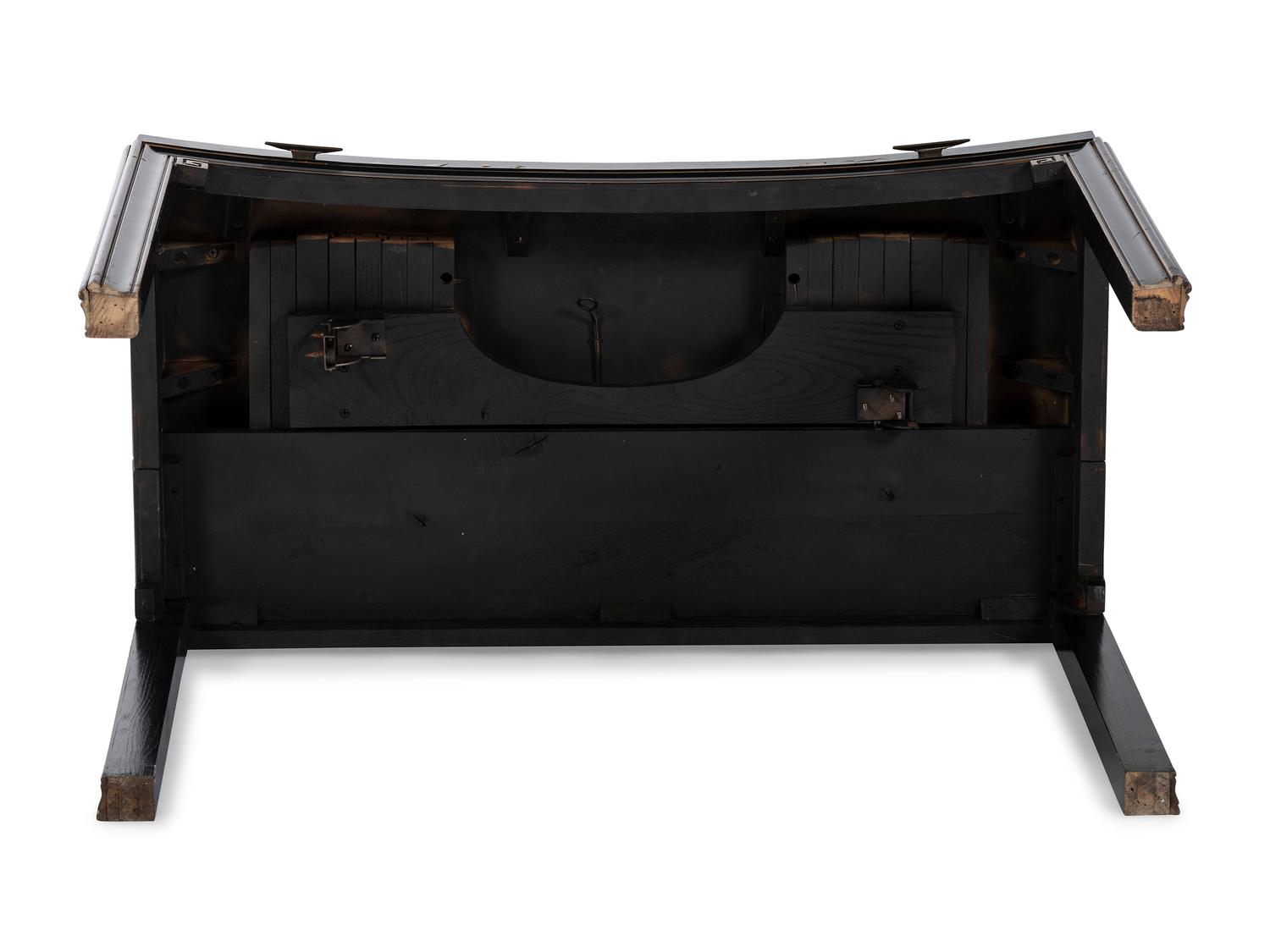 A Lacquer and Paint Decorated Console Table