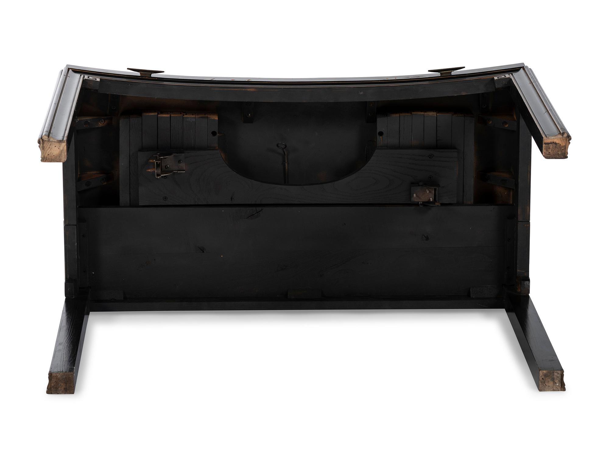 A Lacquer and Paint Decorated Console Table