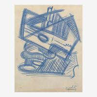 Jacques Lipchitz (American, 1891-1973) Composition Cubiste à la Guitare