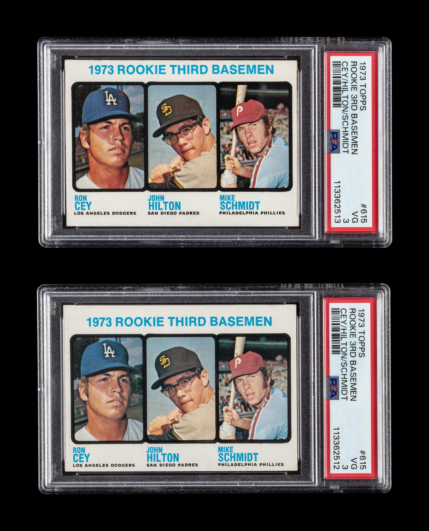 A Collection of 1973 Topps Mike Schmidt Rookie Baseball Cards No. 615 (PSA 3 VG)