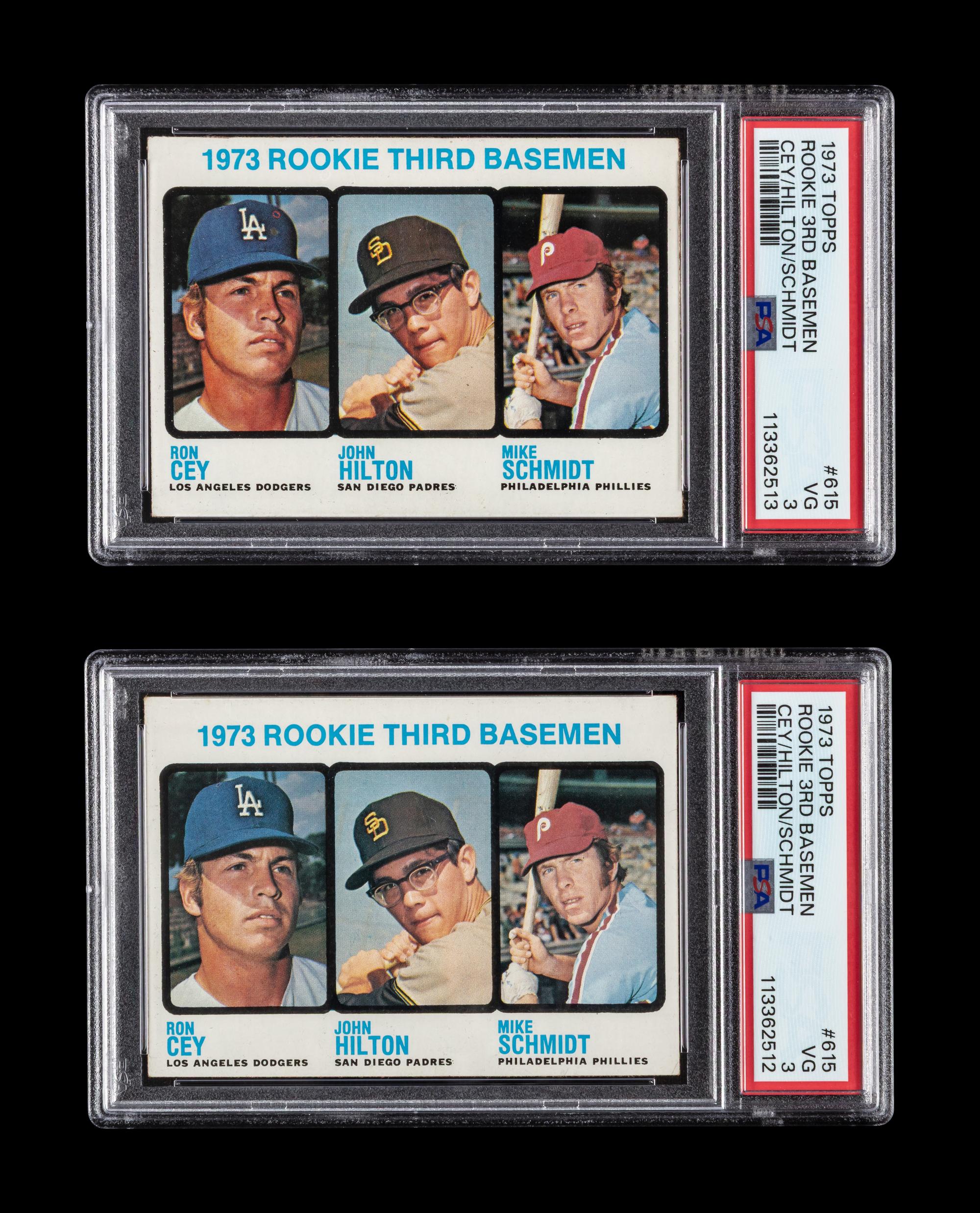 A Collection of 1973 Topps Mike Schmidt Rookie Baseball Cards No. 615 (PSA 3 VG)