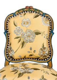 A Set of Four Louis XV Painted Side Chairs