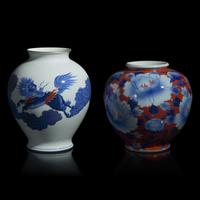 Two Japanese Fukugawa Porcelain Vases