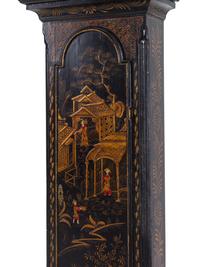 An English Chinoiserie Decorated Tall Case Clock