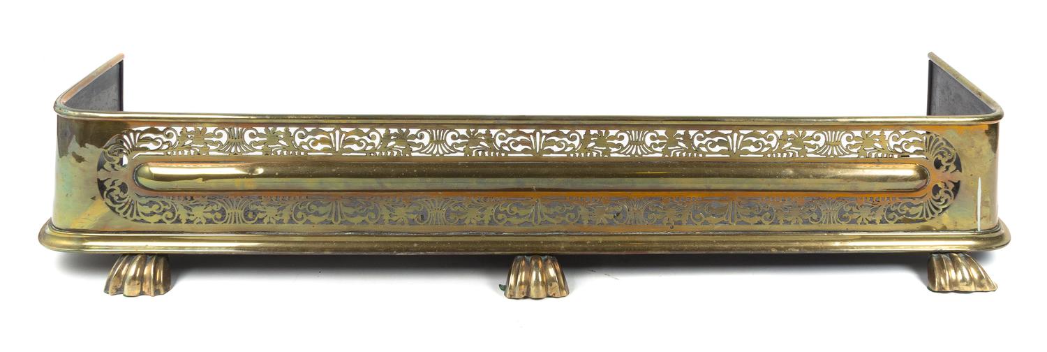 A Brass Fireplace Fender Width 46 inches. — 20TH CENTURY