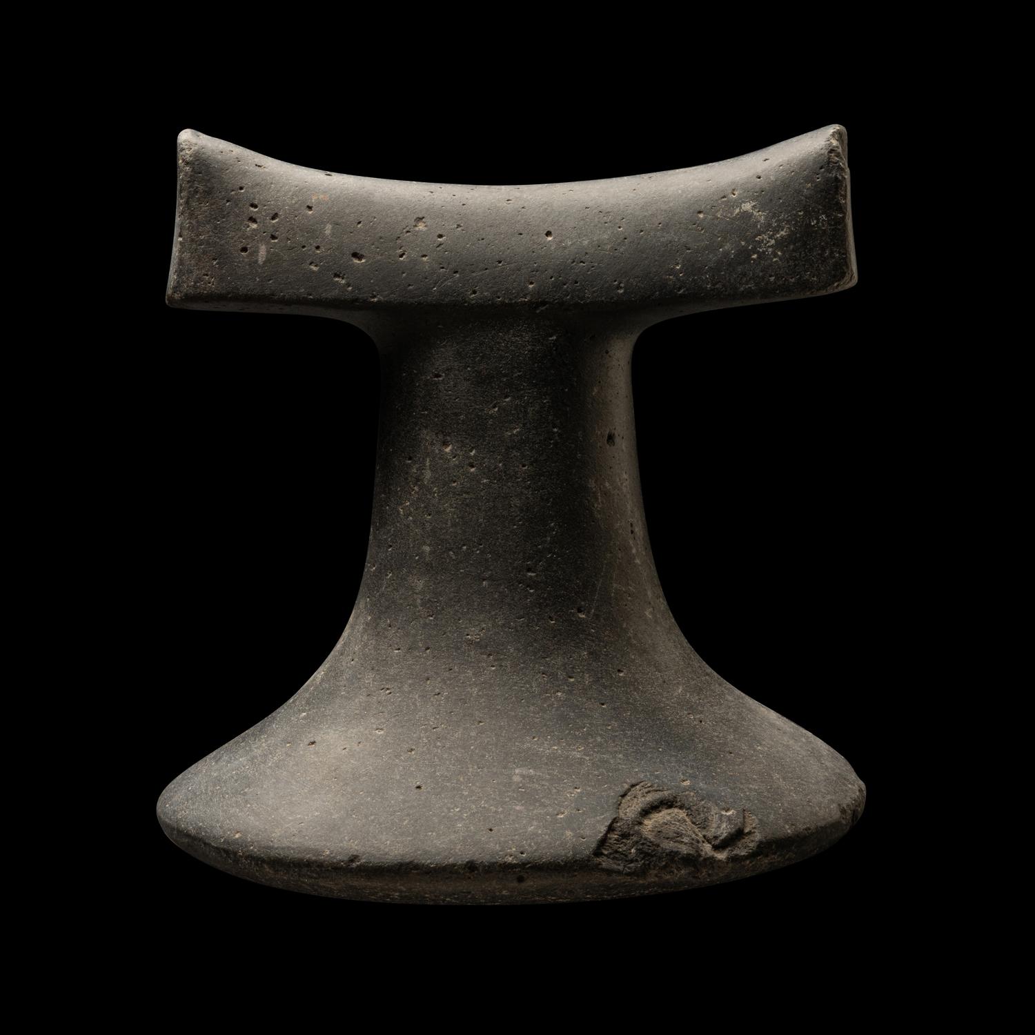 A Polynesian Black-Basalt Poi Pounder