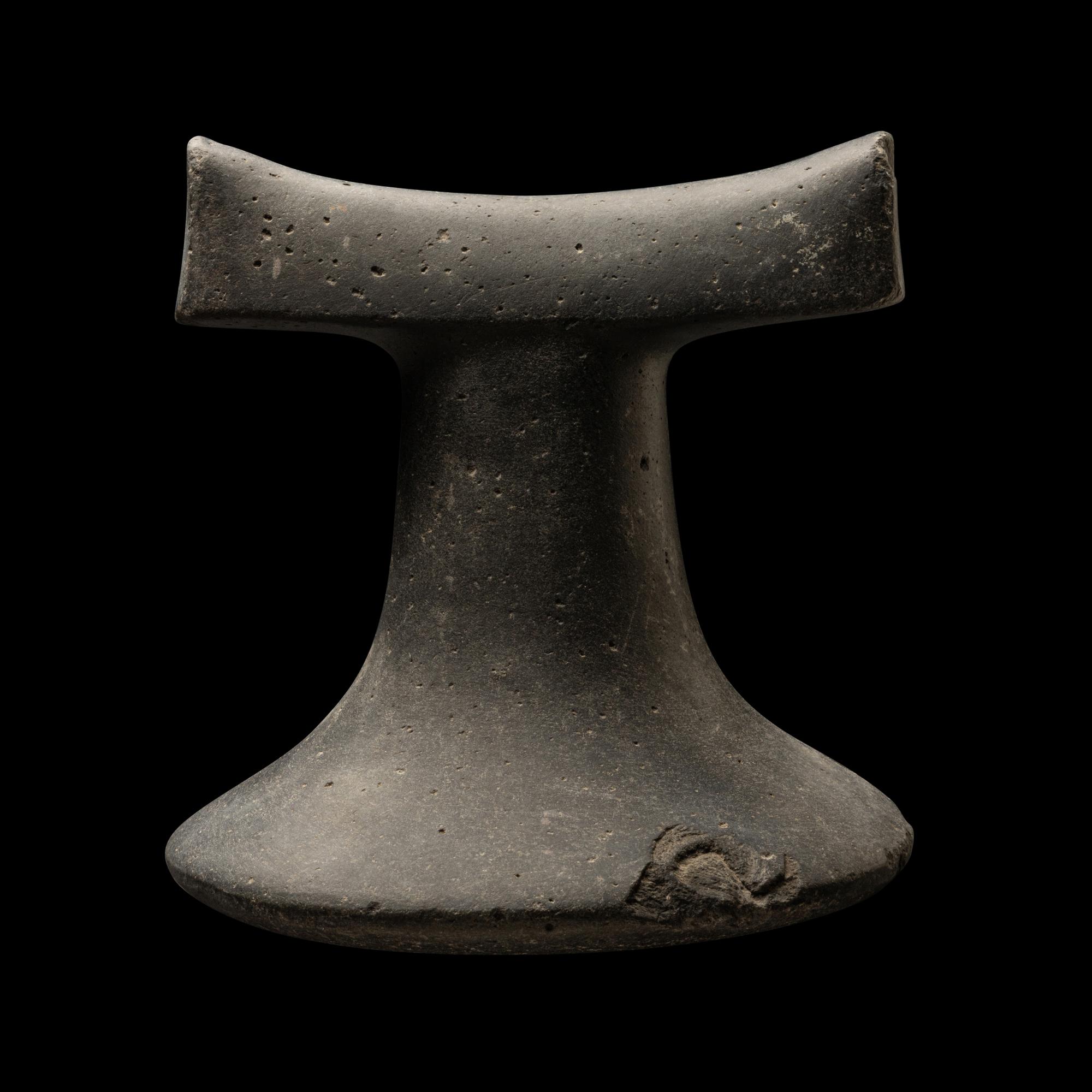 A Polynesian Black-Basalt Poi Pounder