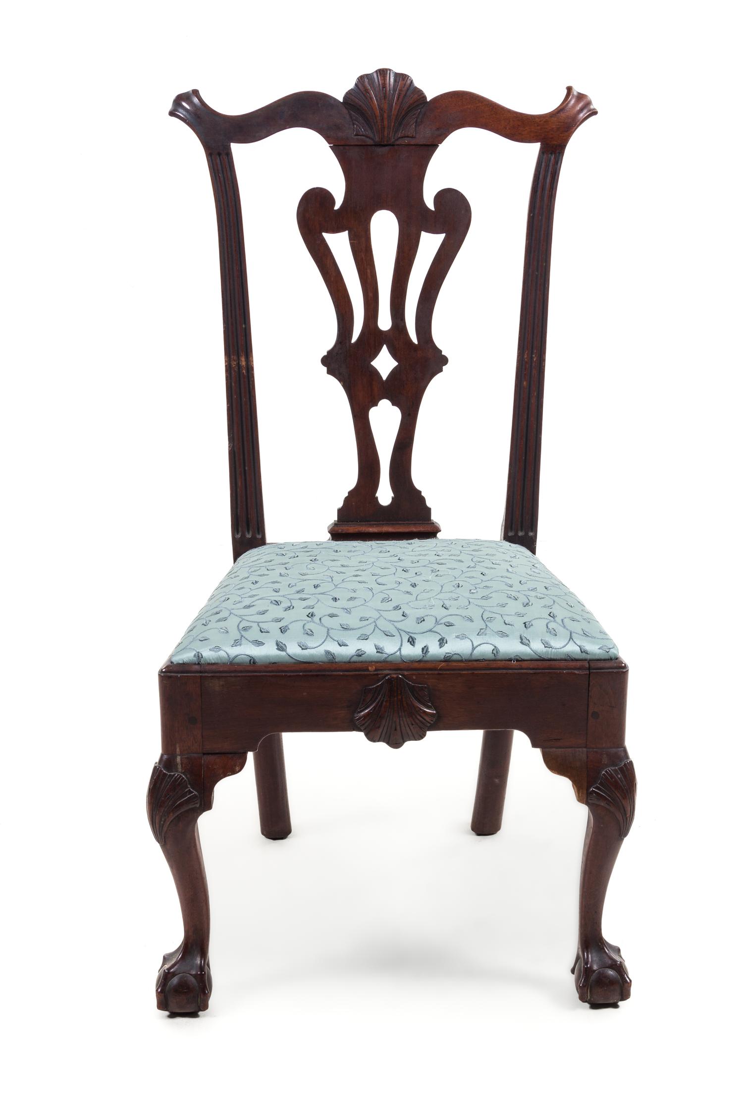 A Queen Anne Mahogany Side Chair Height 40 3/8 inches. — EARLY 18TH CENTURY