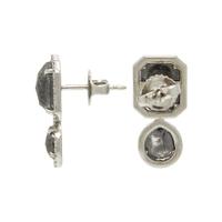 PLATINUM, BLACK AND WHITE DIAMOND EARRINGS
