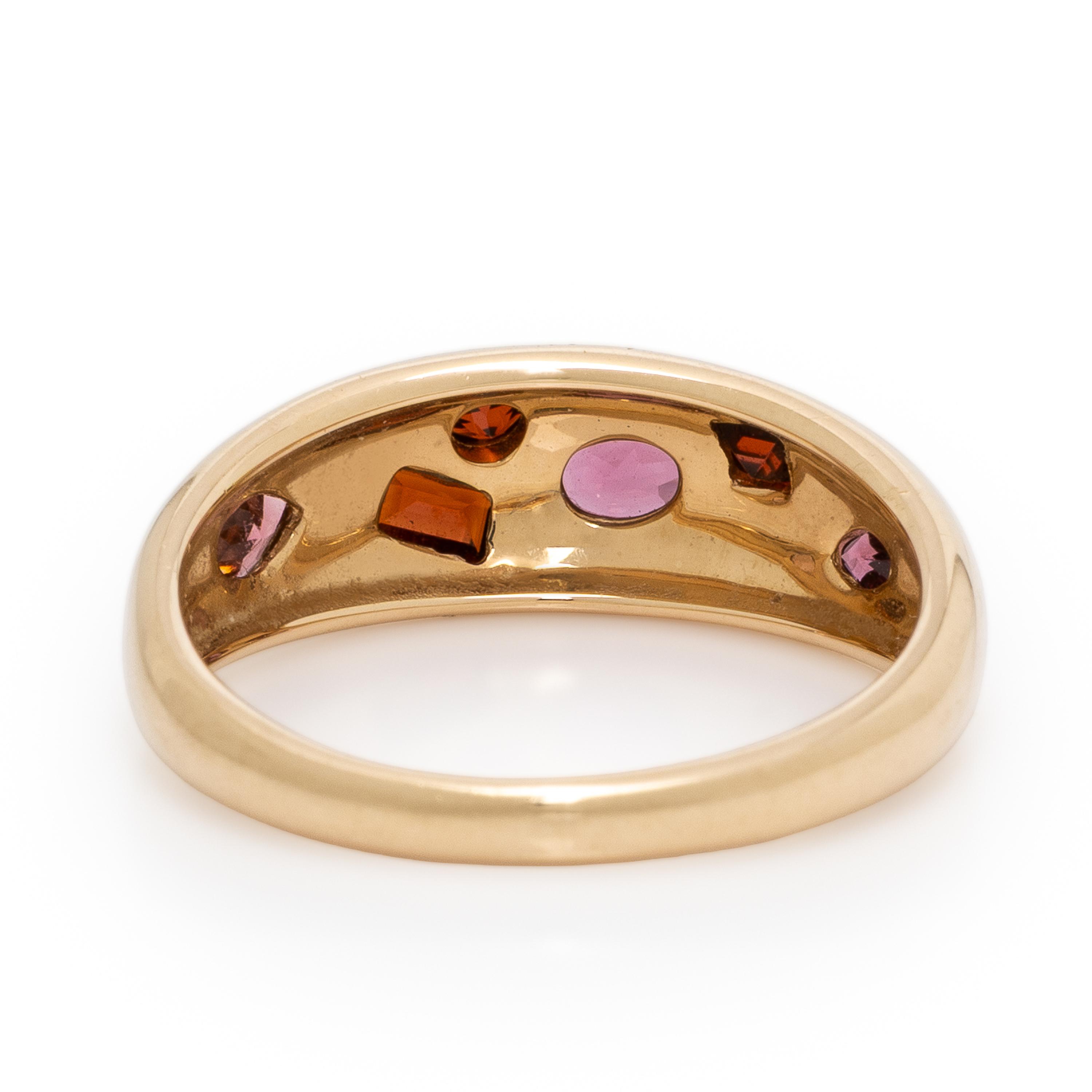 Mejuri, 'Mosaic Dome', Yellow Gold and Garnet Ring