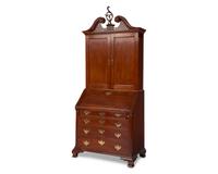 A Chippendale Cherrywood Desk and Bookcase